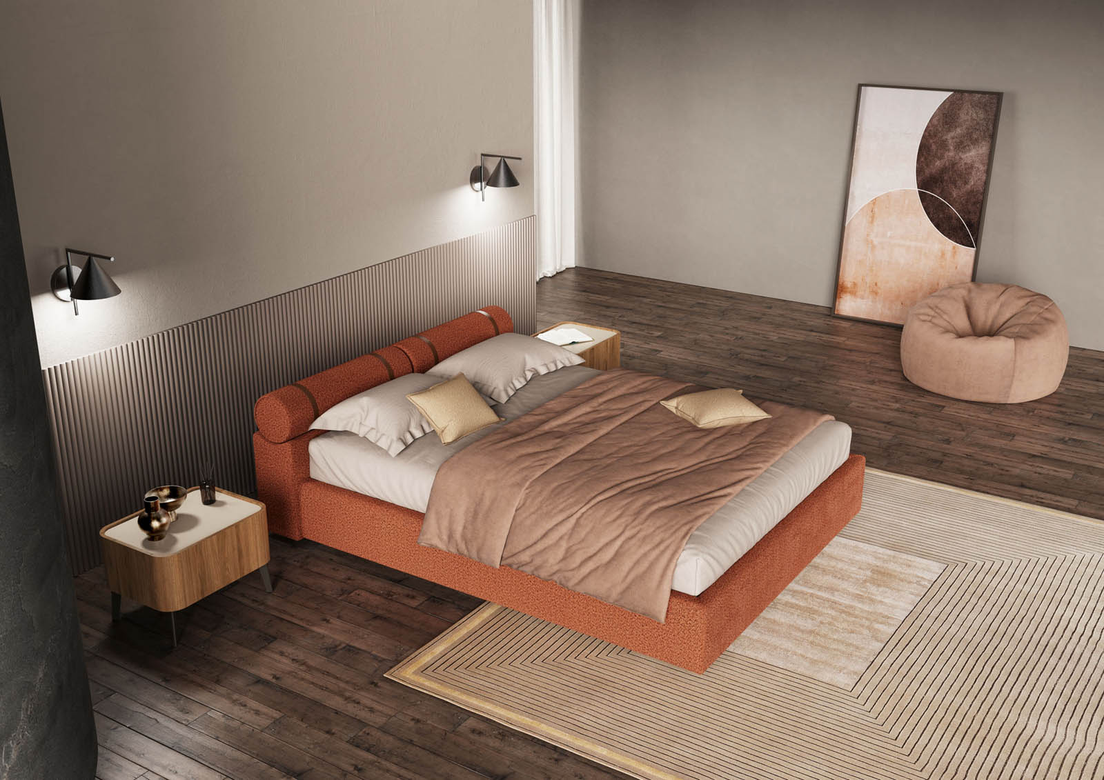 Итальянская кровать Sunset фабрики NOVALUNA. Изображение 3