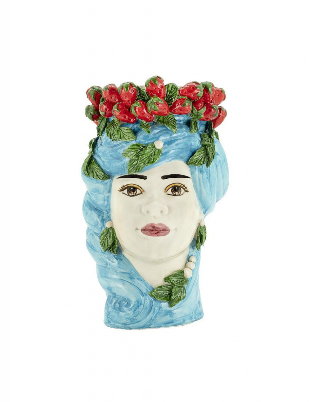Ваза VASE Strawberries Head Lady Blue фабрики Abhika. Изображение 